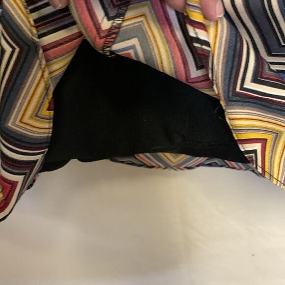 Molly Braken Multicolor Striped Chevron Print 3/4 Sleeve Fit & Flare Dress Sz M - Picture 8 of 13